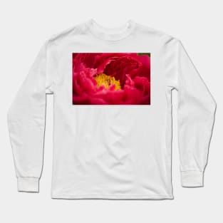 Inside a Red Peony Long Sleeve T-Shirt